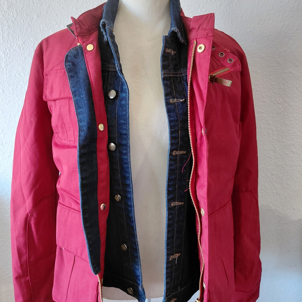 Zara Vintage Utility Jacket with Denim Layer